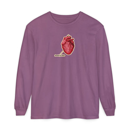 Remember You Will Die Retro Medical Textbook Heart Design | Orthodox Christian Long Sleeve Shirt