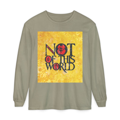 My Kingdom is Not of This World (John 18:36) | Bold Red, Yellow & Black Textured Design with Icon Motifs | Orthodox Christian Long Sleeve Shirt