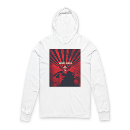 What Shall it Profit a Man | Matthew 16:26 | Soul Is Greater Than World | Red Earth White Cross | Orthodox Long Sleeve Hooded Shirt