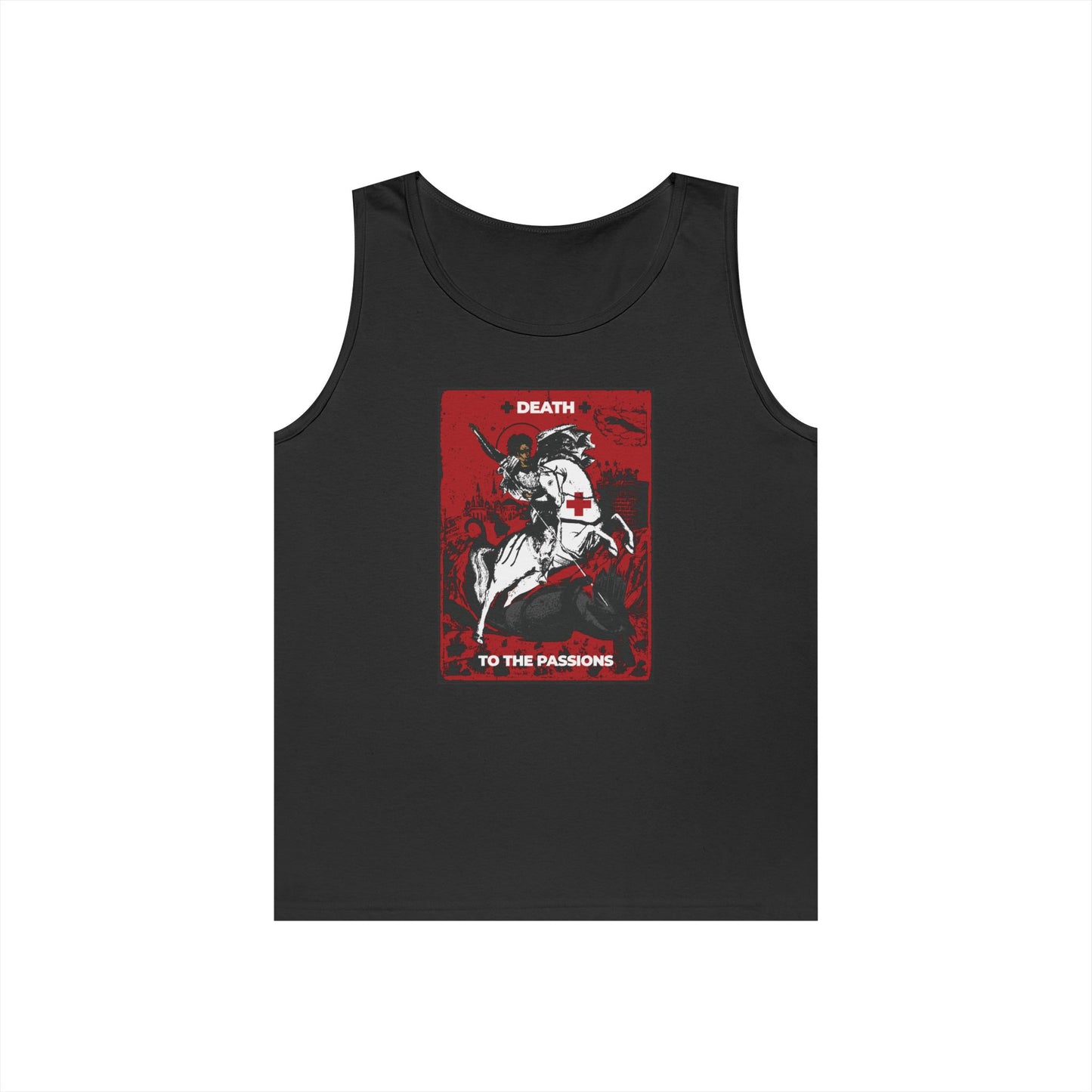 St George Slaying the Dragon | Death to the Passions | Unseen Warfare | Ascetic Orthodox Christianity | Heavyweight Cotton Unisex T-Shirt