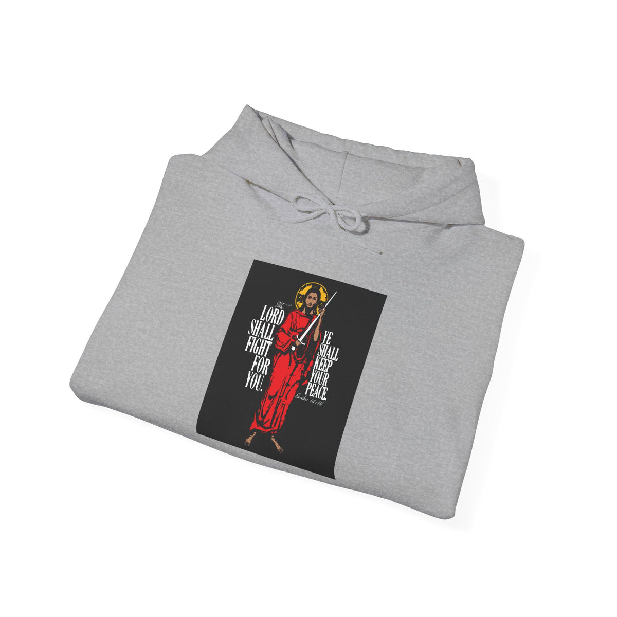 The Lord Shall Fight For You (Exodus 14:14) | Jesus Christ with Sword IconoGraphic | Orthodox Christian Hoodie