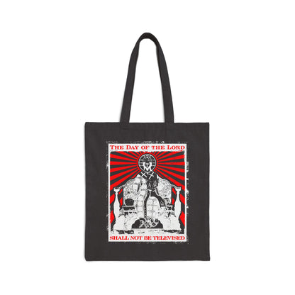 The Day of the Lord Shall Not Be Televised | Jesus Christ Enthroned Iconographic | Second Coming | Revelation | Orthodox Christian Canvas Tote Bag