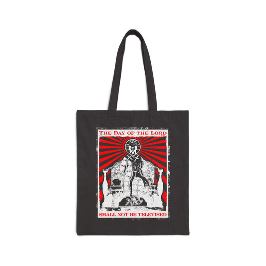 The Day of the Lord Shall Not Be Televised | Jesus Christ Enthroned Iconographic | Second Coming | Revelation | Orthodox Christian Canvas Tote Bag