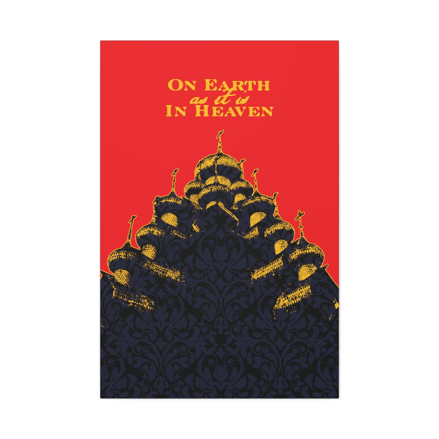 The Church: On Earth As It Is In Heaven | Lord's Prayer | Ancient Russian Wooden Church Design | Orthodox Christian Canvas Art
