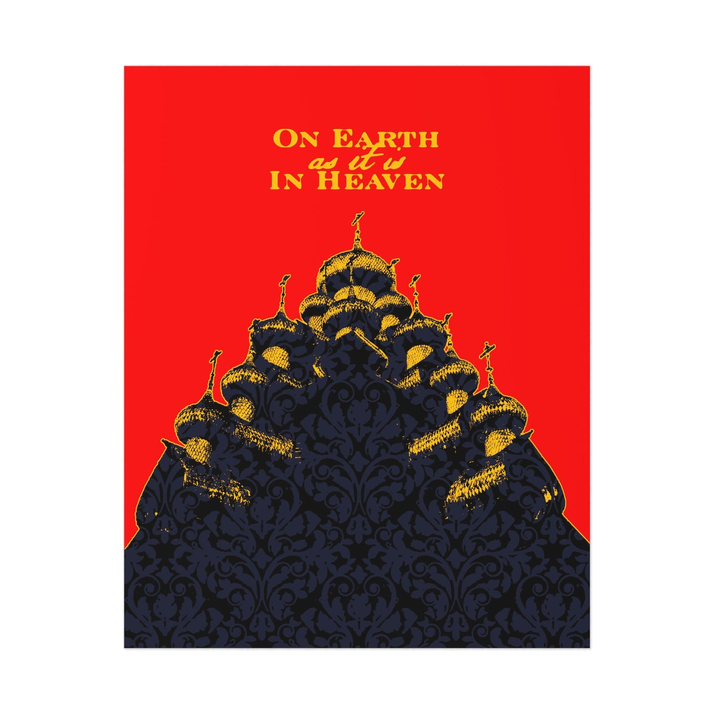 The Church: On Earth As It Is In Heaven | Lord's Prayer | Ancient Russian Wooden Church Design | Orthodox Christian Art Poster