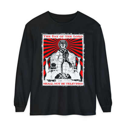 The Day of the Lord Shall Not Be Televised | Jesus Christ Enthroned Iconographic | Second Coming | Revelation | Orthodox Christian Long Sleeve Shirt