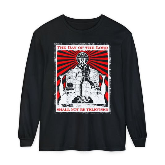 The Day of the Lord Shall Not Be Televised | Jesus Christ Enthroned Iconographic | Second Coming | Revelation | Orthodox Christian Long Sleeve Shirt