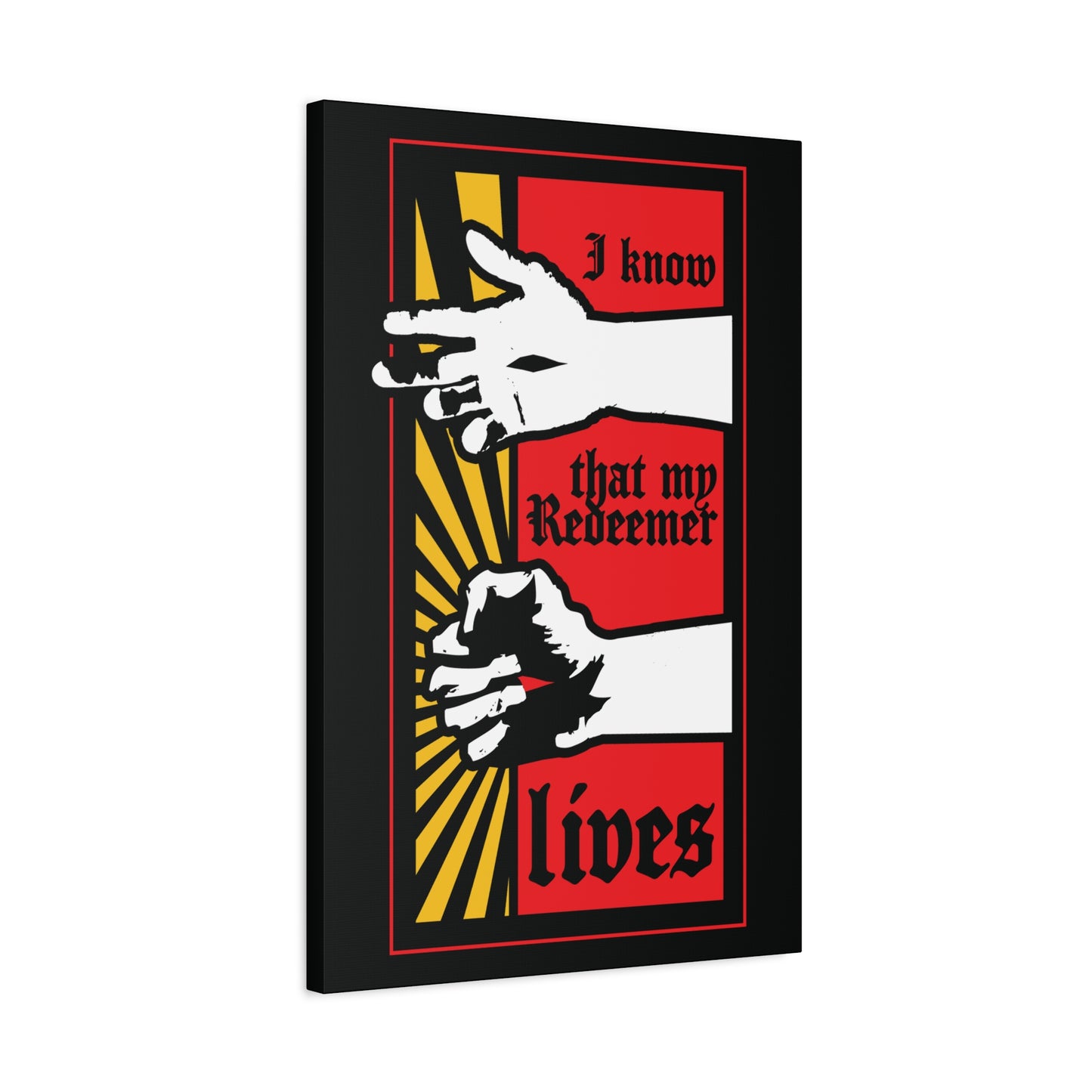 I Know That My Redeemer Lives (Job 19:25) | Comic Book Style Design | Resurrected Jesus Fist with Divine Power | Orthodox Christian Wall Art