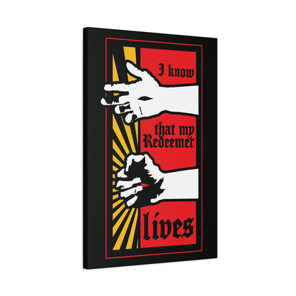 I Know That My Redeemer Lives (Job 19:25) | Comic Book Style Design | Resurrected Jesus Fist with Divine Power | Orthodox Christian Wall Art