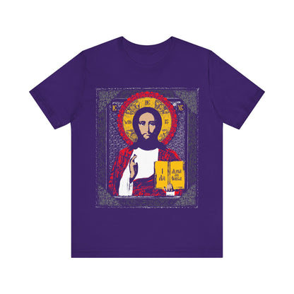 Christ Pantocrator IconoGraphic No. 1 (Alpha and Omega) | Orthodox Christian T-Shirt