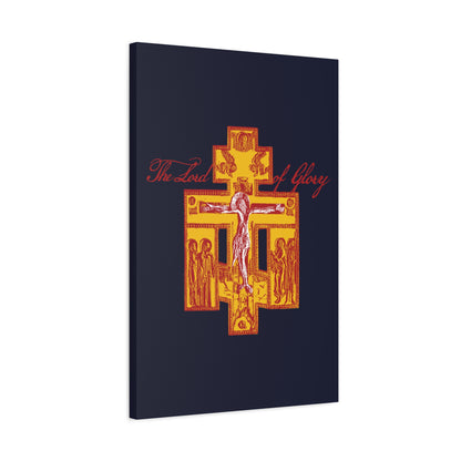 The Lord of Glory | Russian Golgotha Crucifix IconoGraphic (Blue BG) | 1 Corinthians 2:8 | Orthodox Christian Canvas Art