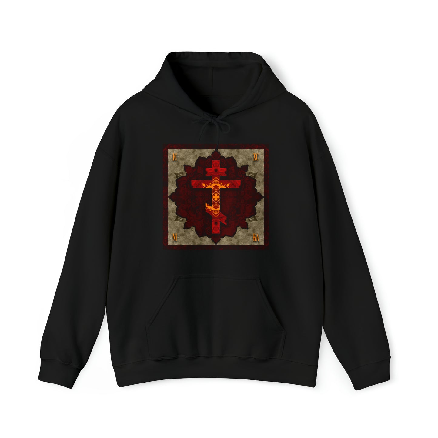 Art Cross: Ætheric Rose Window Cross Design No. 30 | Orthodox Christian Hoodie / Hooded Sweatshirt