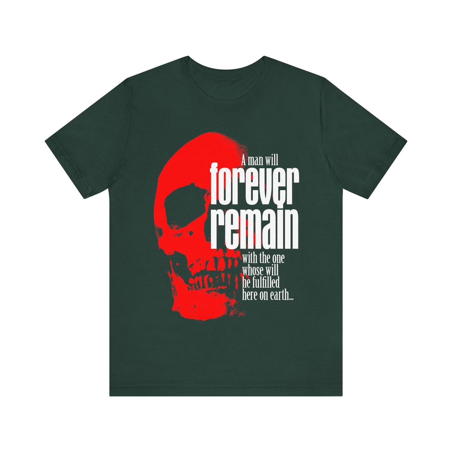 A Man Will Forever Remain with the One Whose Will He Fulfilled | Cannot Serve Two Masters | Red Skull | Orthodox Christian Cotton T-Shirt