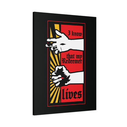 I Know That My Redeemer Lives (Job 19:25) | Comic Book Style Design | Resurrected Jesus Fist with Divine Power | Orthodox Christian Wall Art