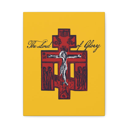 The Lord of Glory | Russian Golgotha Crucifix IconoGraphic (Gold BG) | 1 Corinthians 2:8 | Orthodox Christian Canvas Art
