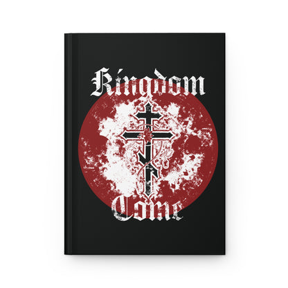 The "Kingdom Come" Orthodox Christian Hardcover Journal features the Lord's Prayer, an Orthodox cross with vines, and a textured Gothic font—perfect for spiritual reflection or practicing remembrance of death in St. Ignatius Brianchaninov’s tradition.