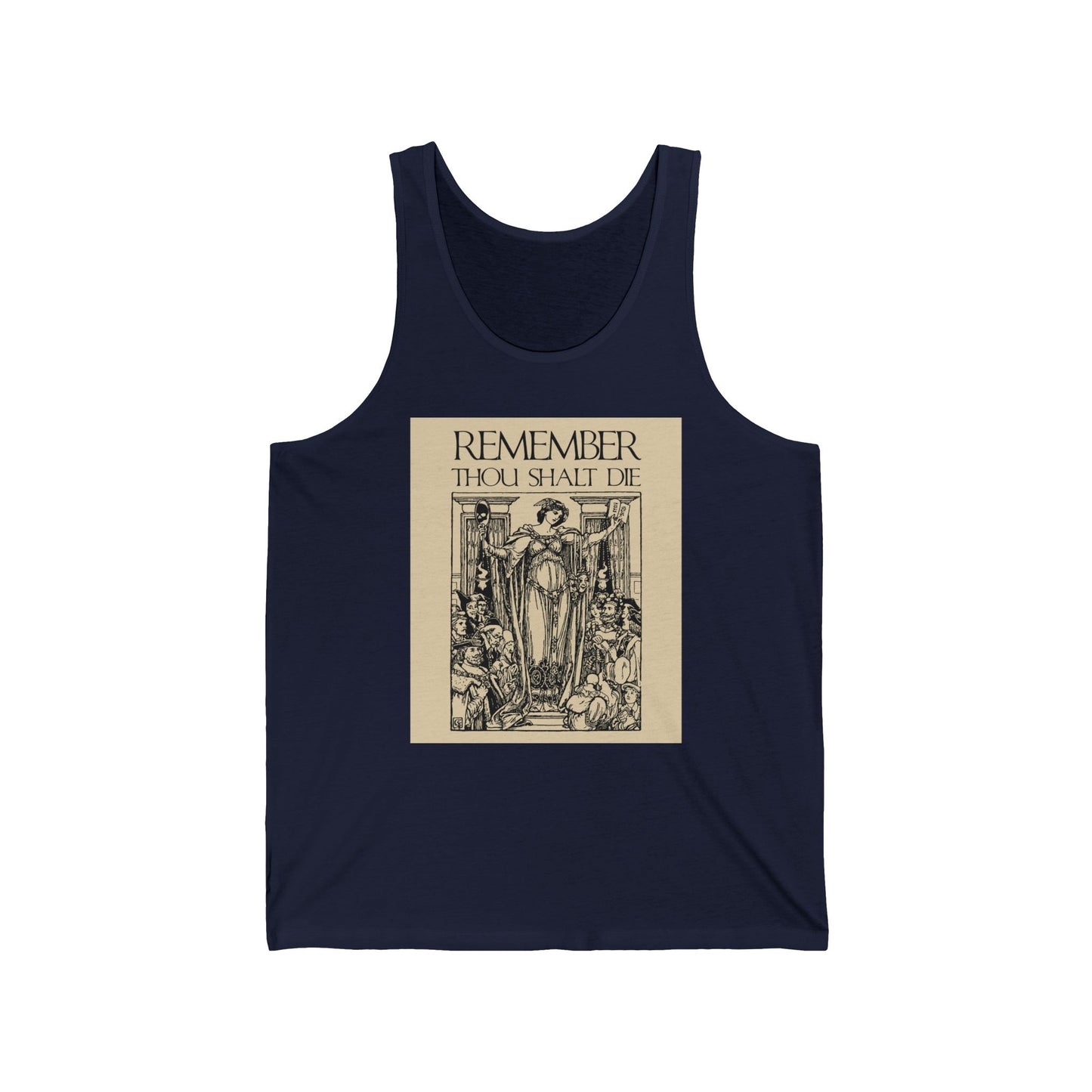 Remember You Will Die Shakespearean Design | Memento Mori | Classic Woodcut Illustration Aesthetic | Orthodox Christian Tank Top
