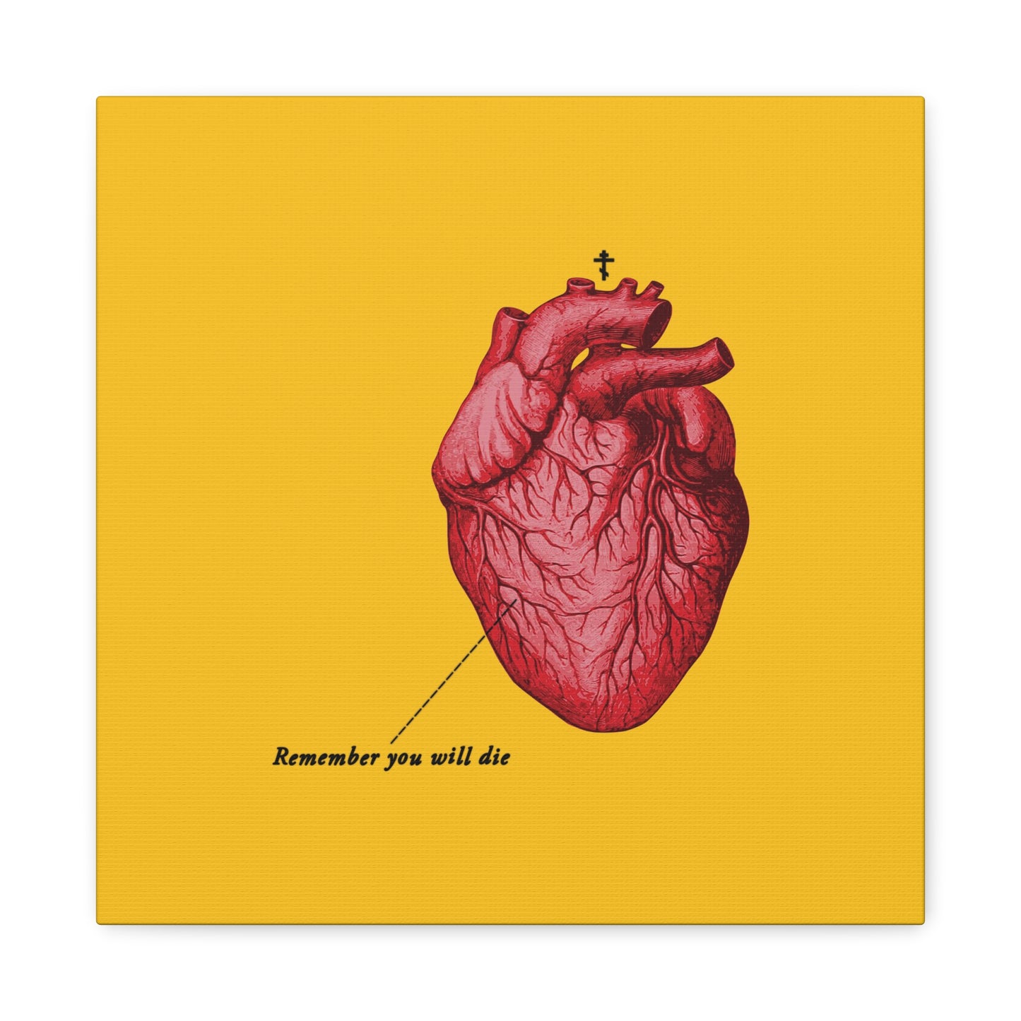 Remember You Will Die Retro Medical Textbook Heart Design | Orthodox Christian Canvas Art