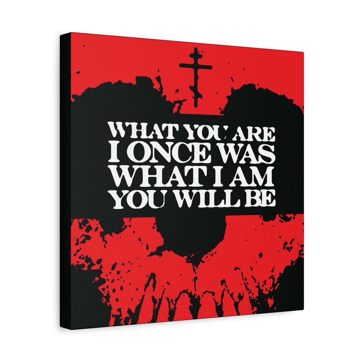 What You Are, I Once Was. What I Am, You Will Be | Memento Mori | Red Skull Remembrance of Death | Orthodox Christian Canvas Art