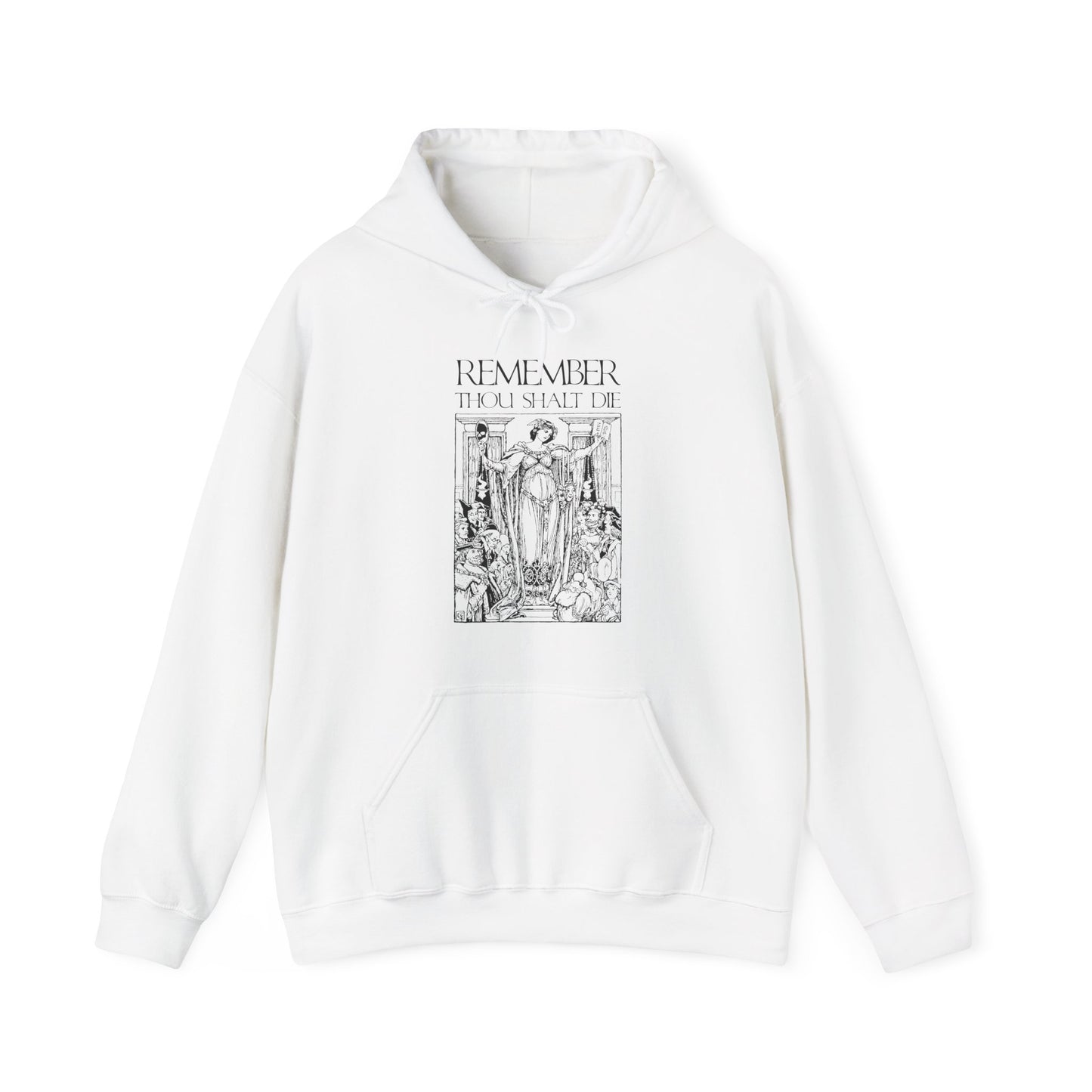 Remember You Will Die Shakespearean Design | Memento Mori | Classic Woodcut Illustration Aesthetic | Orthodox Christian Hoodie