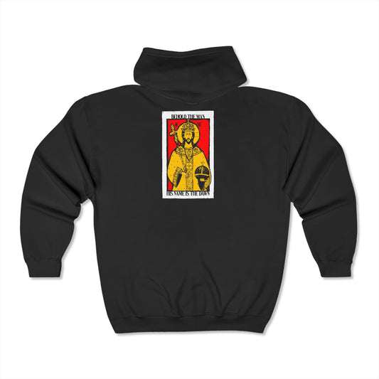 Behold the Man, His Name is the Dawn (Zechariah 6:12) No. 1 | Orthodox Zipper Hoodie (Back Design)