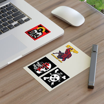 Random Mix No. 1 4x4 Sticker Sheet | Jesus Christ Iconographic | Dead to This World | St Marina | Die Before You Die | Orthodox Stickers