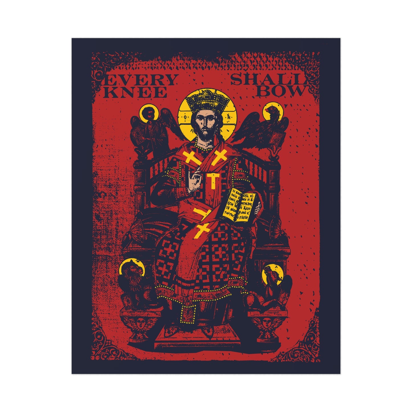 Every Knee Shall Bow (Jesus Christ IkonoGraphic) No. 1 | Orthodox Christian Art Poster