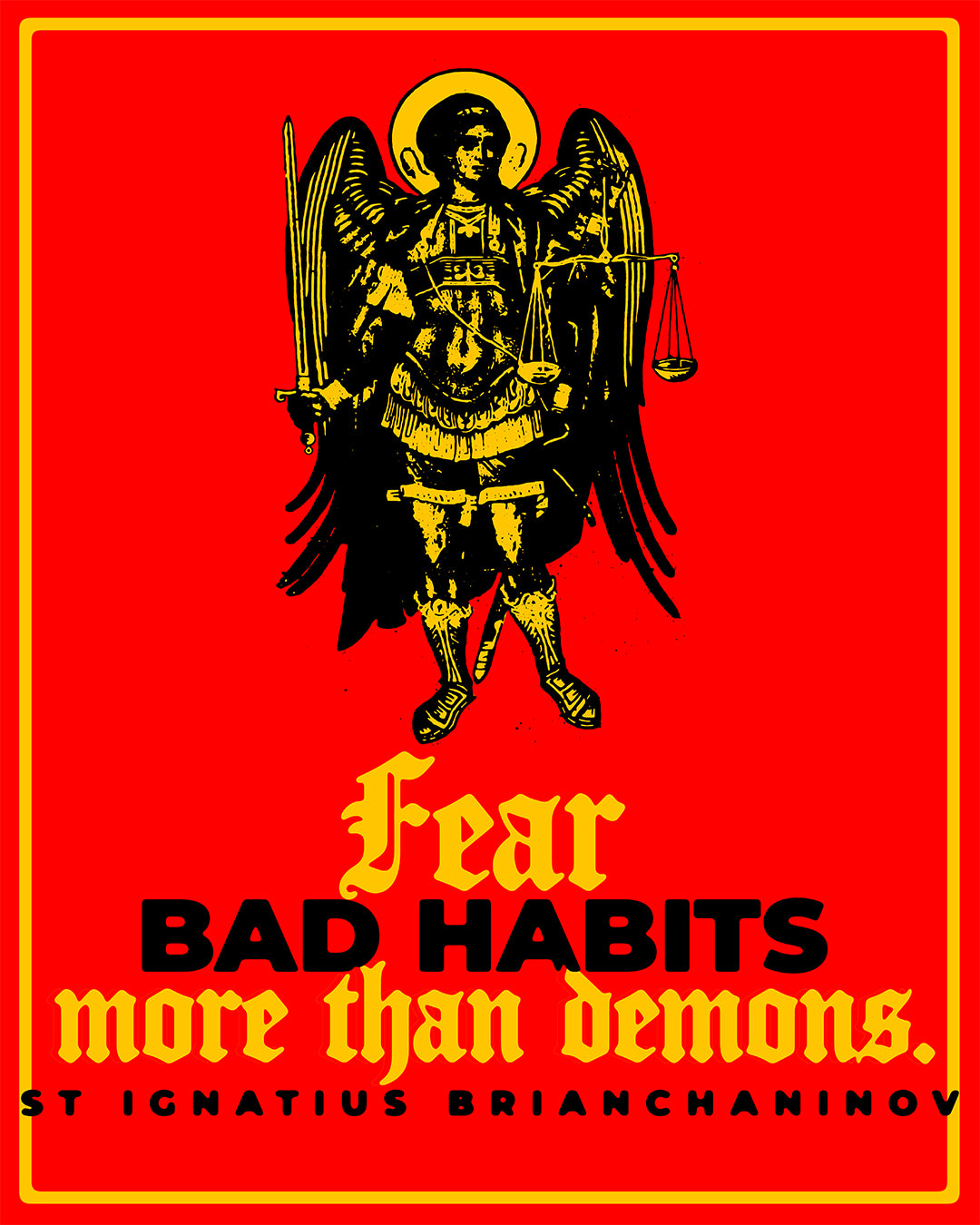 Fear Bad Habits More Than Demons (St Ignatius Brianchaninov) No. 1 | Orthodox Christian Jersey Tank Top / Sleeveless Shirt