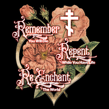 Remember Repent Re-Enchant: Victorian Design No.1a | Orthodox Christian Hoodie / Hooded Sweatshirt