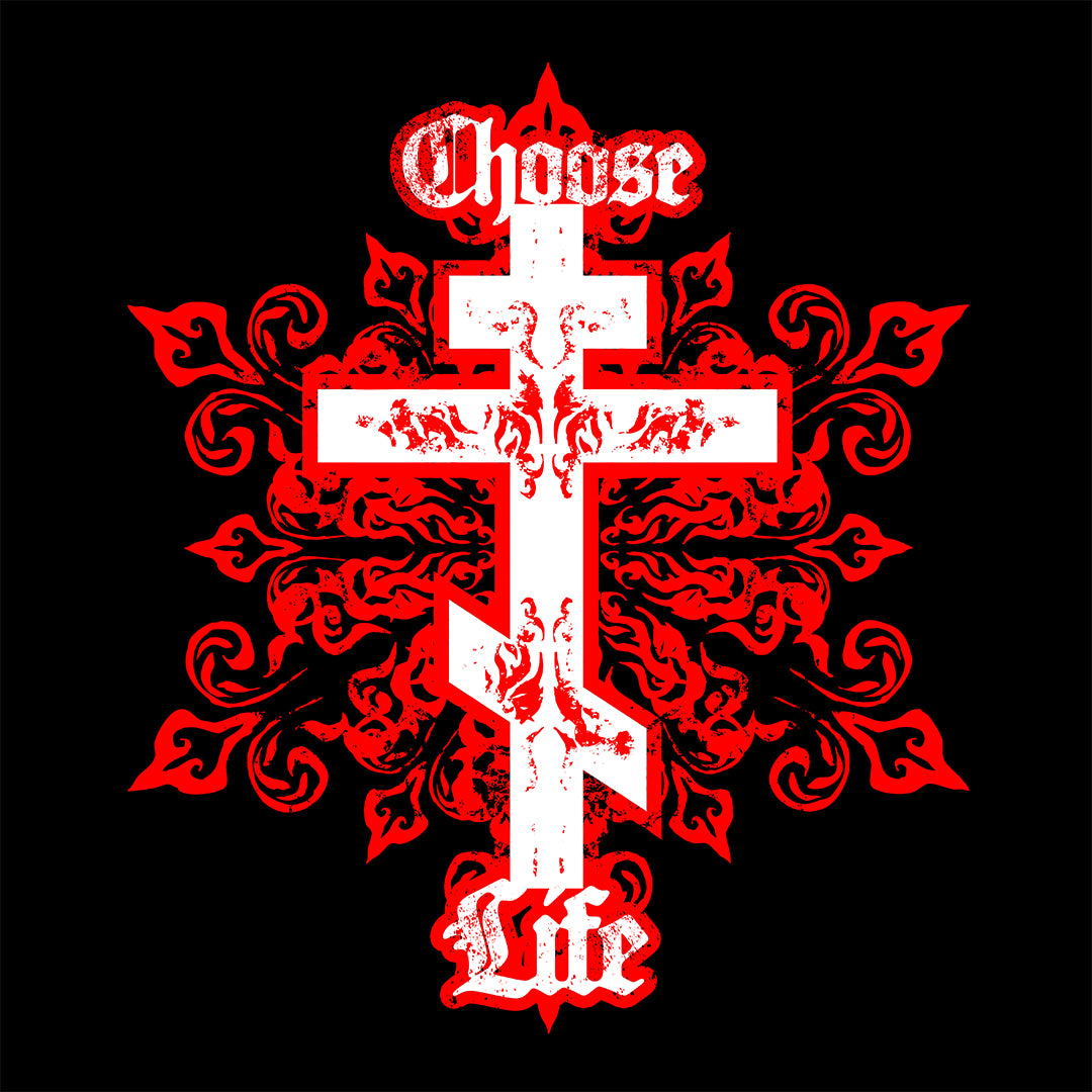 Choose Life No. 1 (Tri-Bar Cross) | Orthodox Christian Hoodie / Hooded Sweatshirt