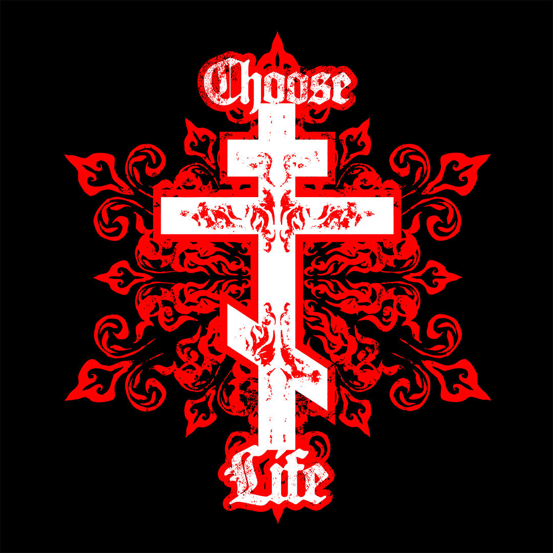 Choose Life No. 1 (Tri-Bar Cross) | Orthodox Christian Jersey Tank Top / Sleeveless Shirt