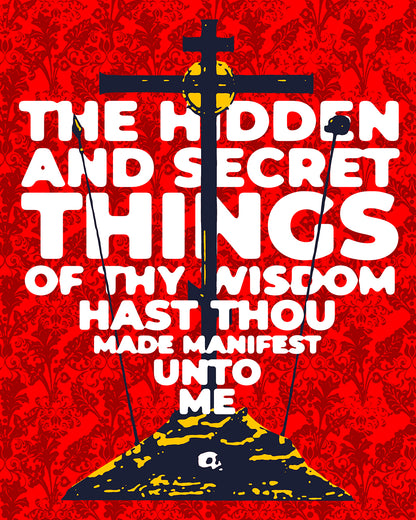 The Hidden and Secret Things of Thy Wisdom (Psalm 50/51) | Golgotha Cross | Skull of Adam | Orthodox Christian Canvas Tote Bag