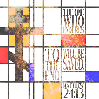 The One Who Endures - Mondrian Design No. 2 | Orthodox Christian Hoodie / Hooded Sweatshirt