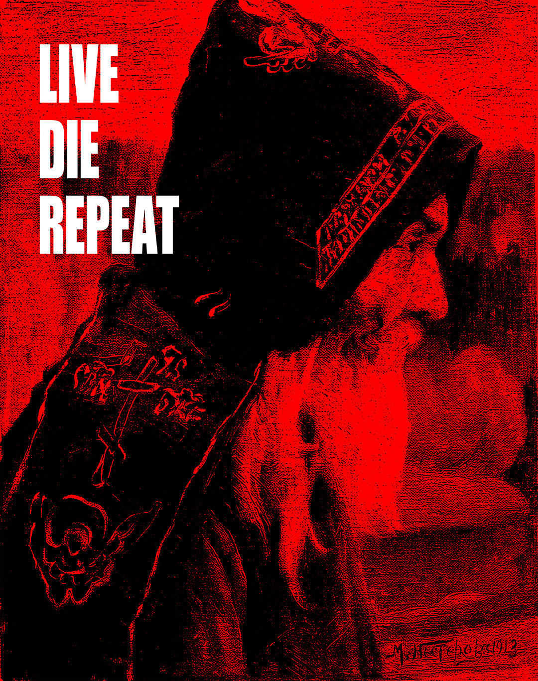 Live Die Repeat ("Monk" by Mikhail Nesterov) No. 1 | Orthodox Christian Hoodie / Hooded Sweatshirt