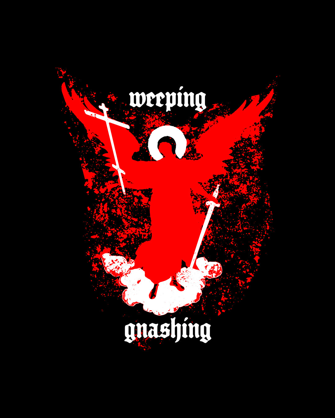Weeping and Gnashing (Matthew 13:41, Apocalypse Angel IconoGraphic) No. 1 | Orthodox Christian Hoodie