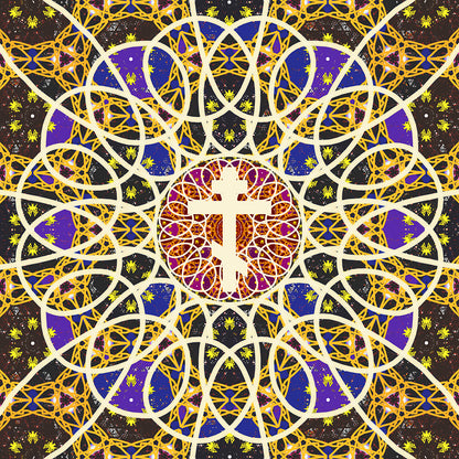 Art Cross: Rose Window No. 1 | Orthodox Christian Hoodie / Hooded Sweatshirt