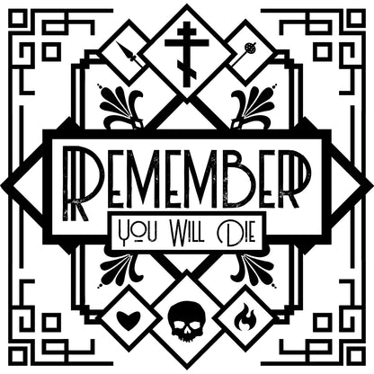 Remember You Will Die Art Deco Design No. 1 | Orthodox Christian T-Shirt