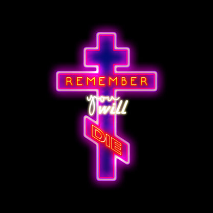 Remember You Will Die Neon Design No. 1 | Orthodox Christian Hoodie / Hooded Sweatshirt