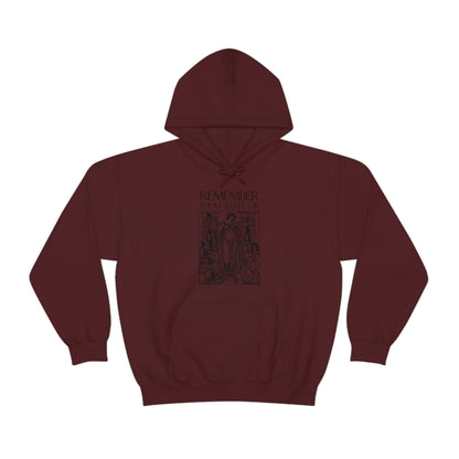 Remember You Will Die Shakespearean Woodcut Design No. 1 | Orthodox Christian Hoodie / Hooded Sweatshirt