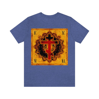 Art Cross: Ætheric Rose Window Cross Design No. 32 | Orthodox Christian T-Shirt