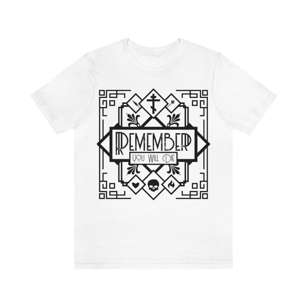 Remember You Will Die Art Deco Design No. 1 | Orthodox Christian T-Shirt