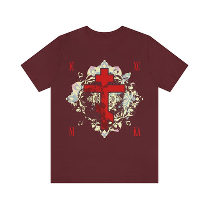 Art Cross: Ætheric Rose Window Cross Design No. 20 | Orthodox Christian T-Shirt