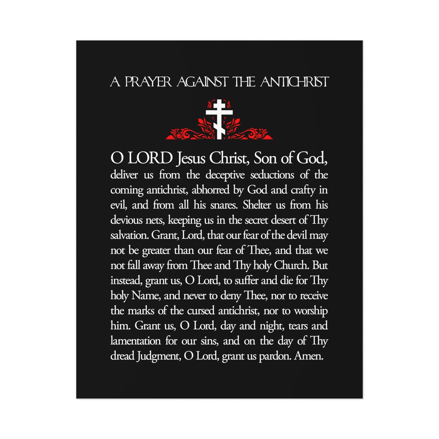 Prayer Against the Antichrist No. 1 | Orthodox Christian Art Poster