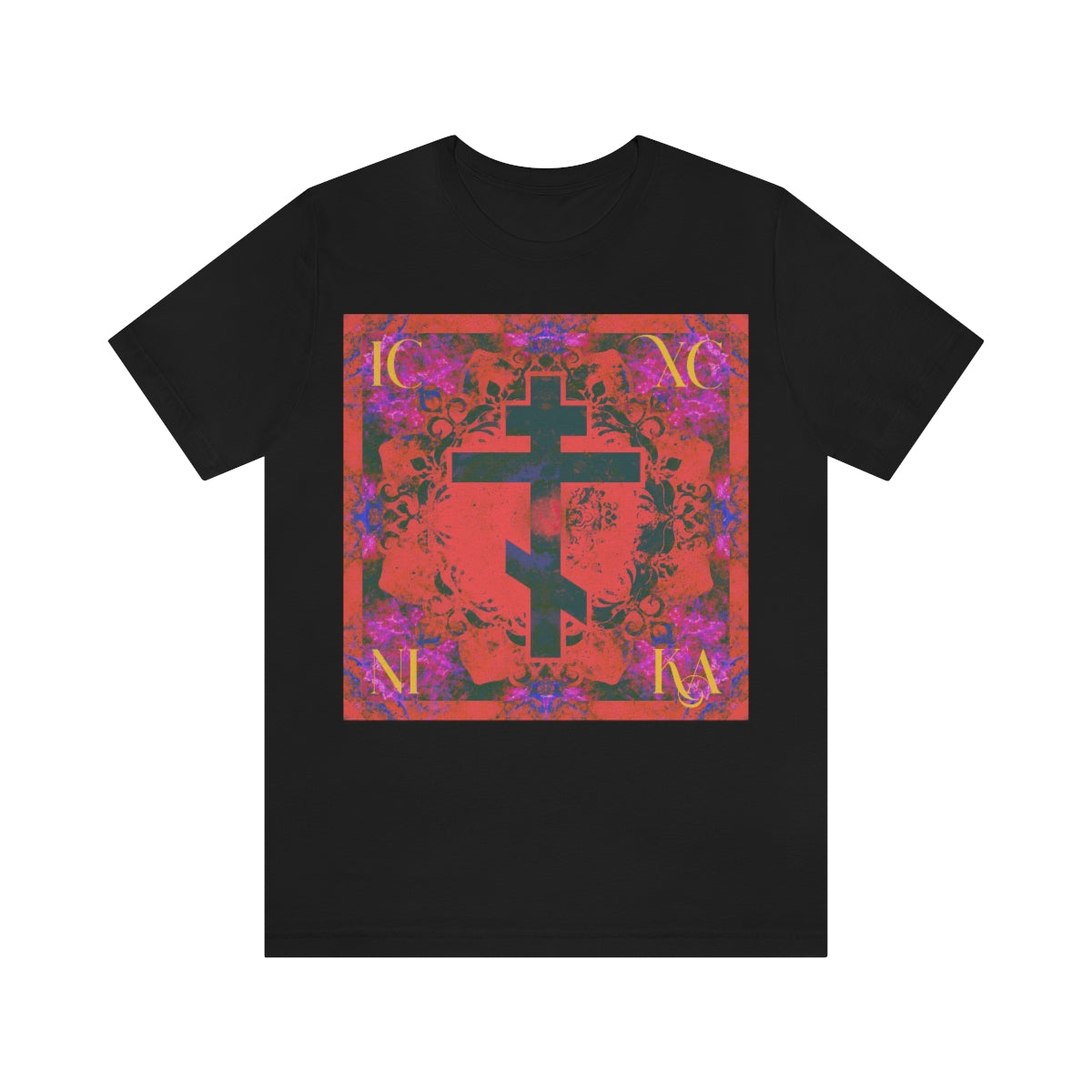 Art Cross: Ætheric Rose Window Cross Design No. 25 | Orthodox Christian T-Shirt