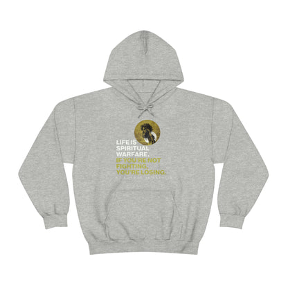 Life is Spiritual Warfare No. 1 (Minimal Design) | Orthodox Christian Hoodie / Hooded Sweatshirt