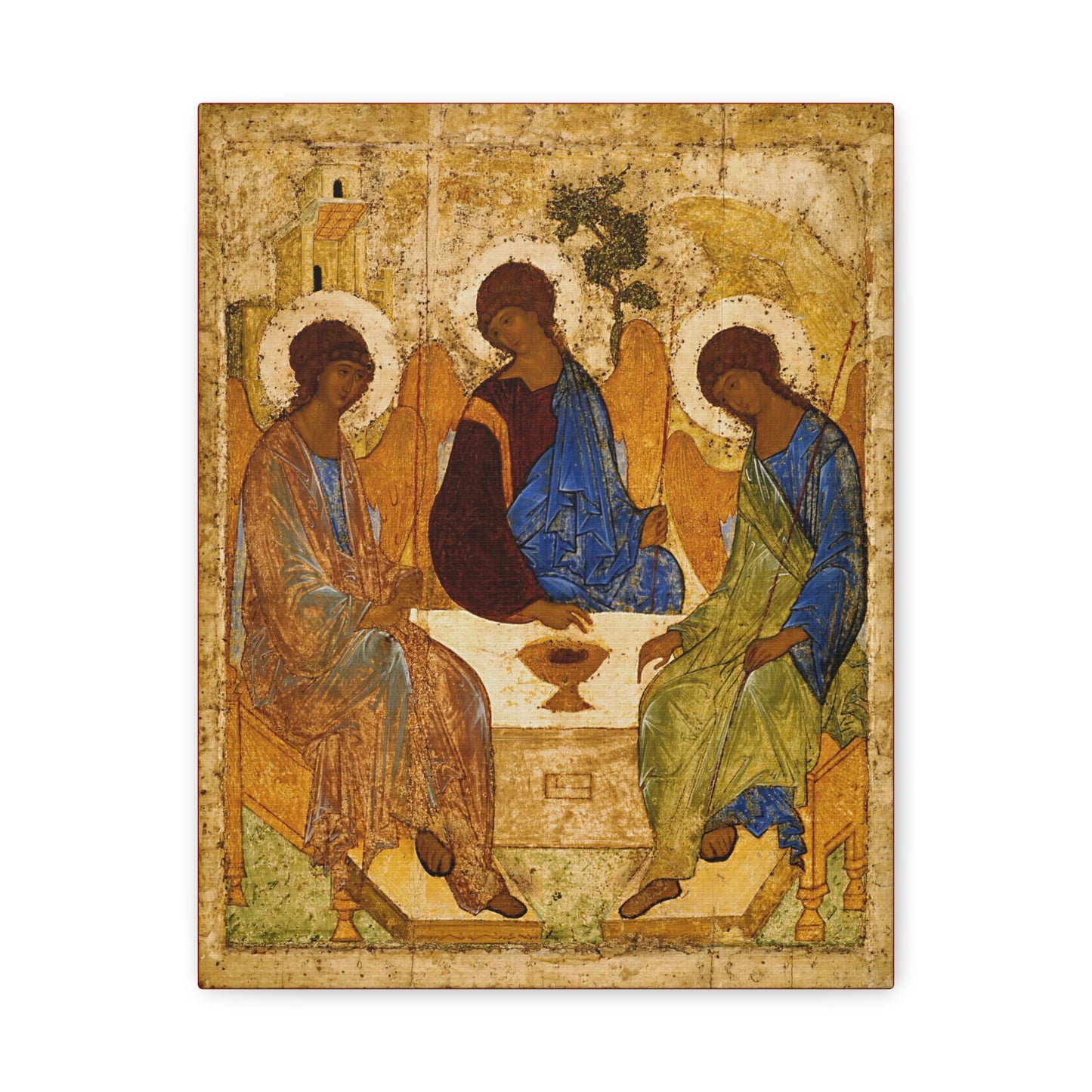 Andrei Rublev's Holy Trinity (or Hospitality of Abraham) Icon | Orthodox Christian Canvas Icon