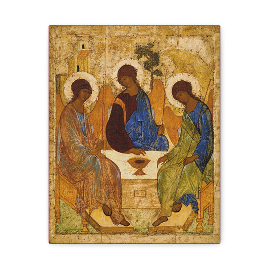 Andrei Rublev's Holy Trinity (or Hospitality of Abraham) Icon | Orthodox Christian Canvas Icon