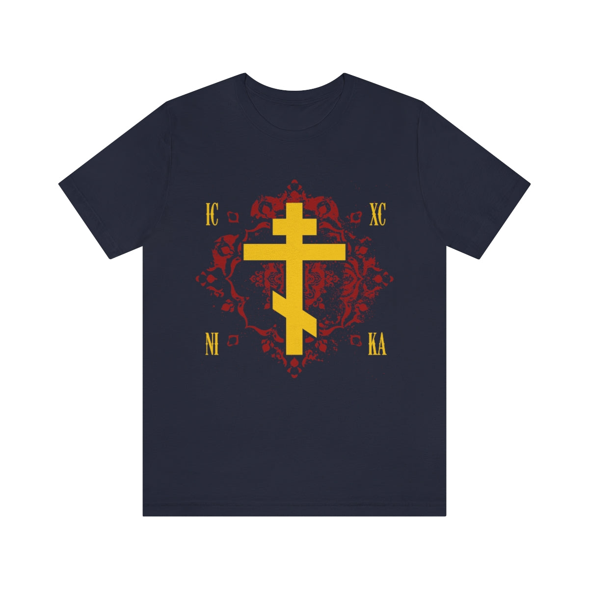 Art Cross: Ætheric Rose Window Cross Design No. 17 | Orthodox Christian T-Shirt