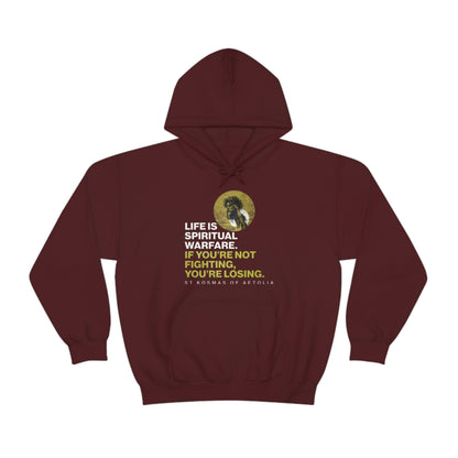 Life is Spiritual Warfare No. 1 (Minimal Design) | Orthodox Christian Hoodie / Hooded Sweatshirt