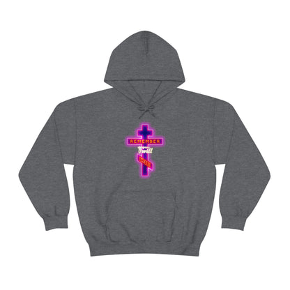 Remember You Will Die Neon Design No. 1 | Orthodox Christian Hoodie / Hooded Sweatshirt